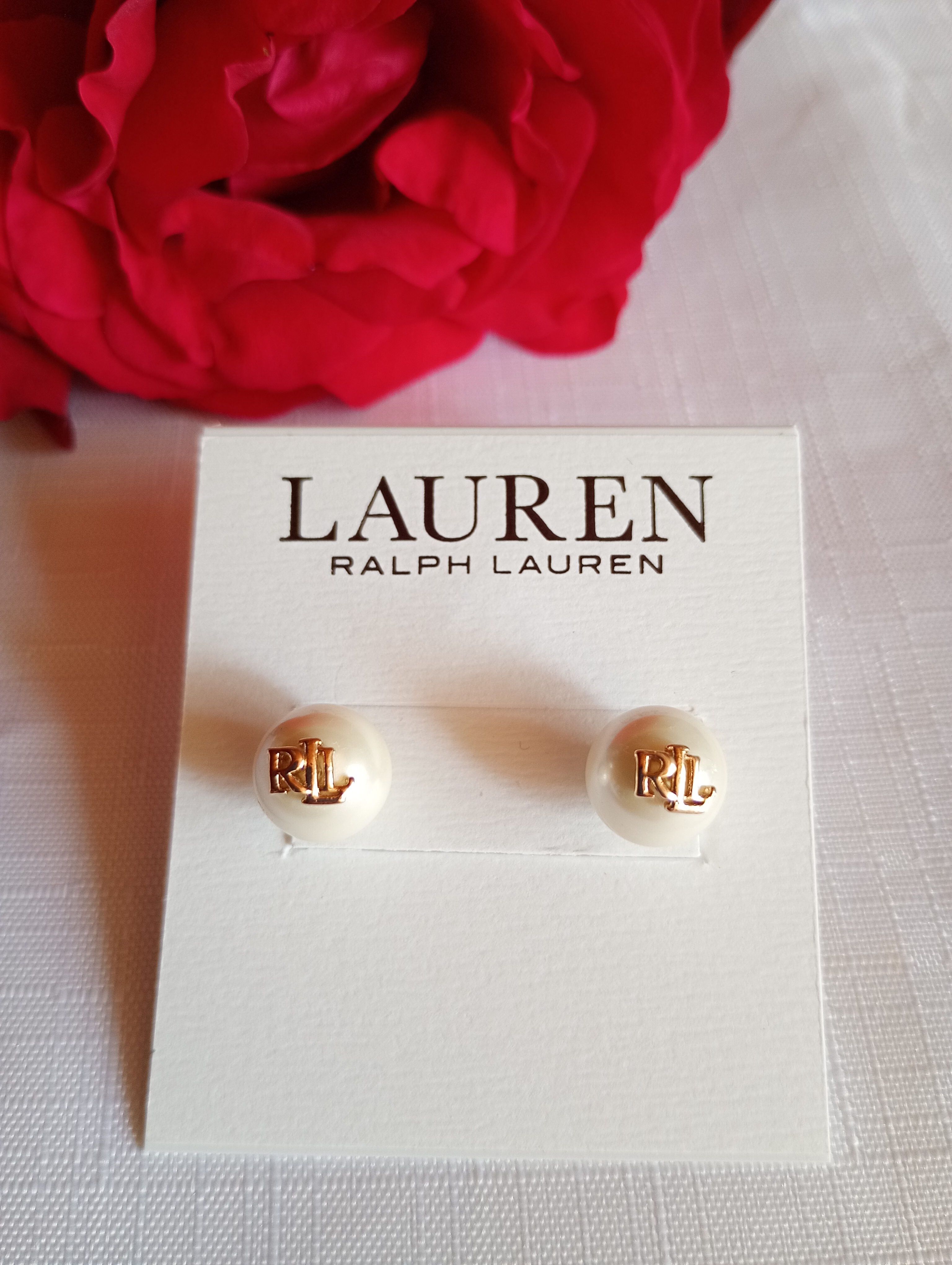 Náušnice perly Ralph Lauren