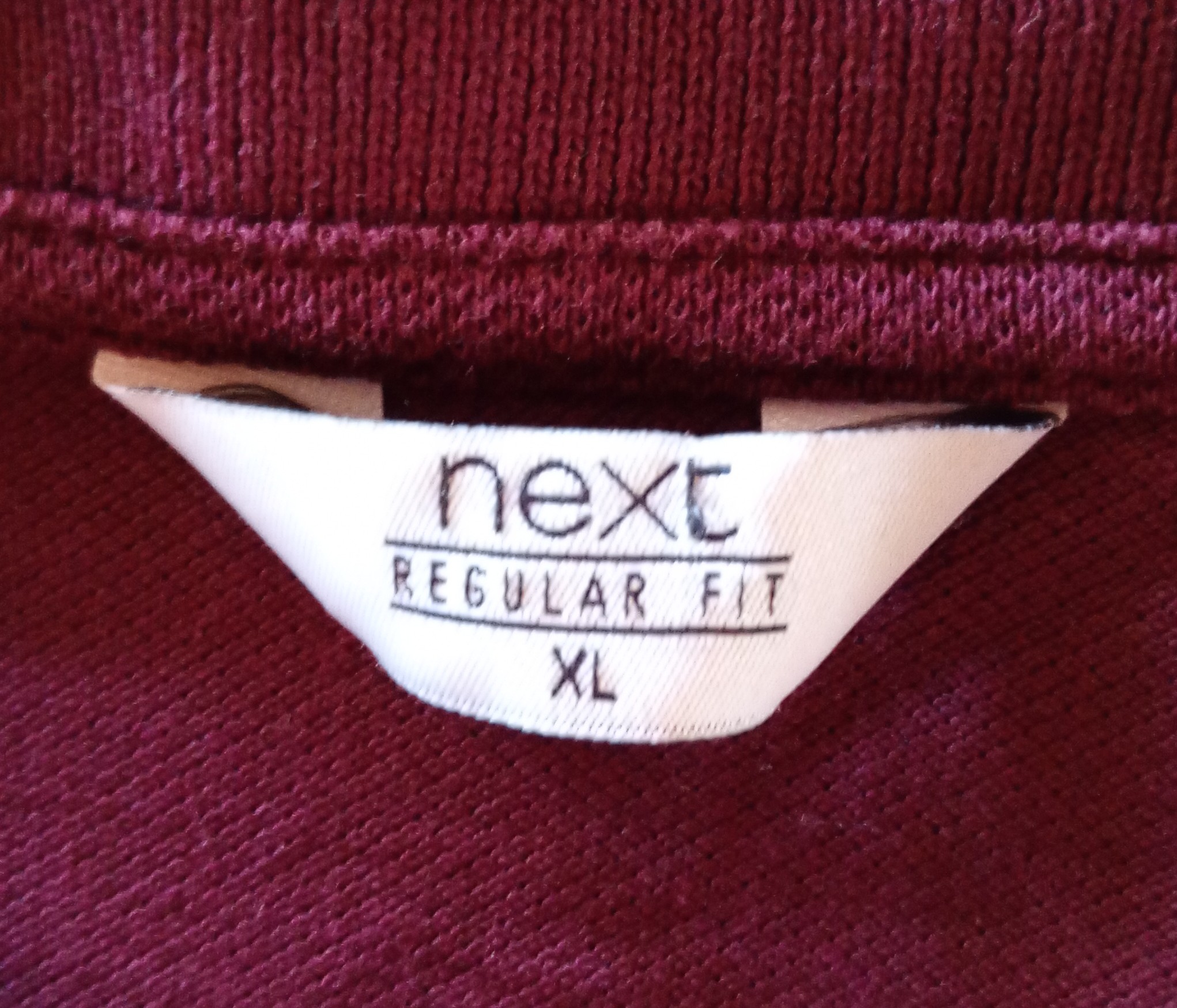 Pánské vínové tričko NEXT s dlouhými rukávy