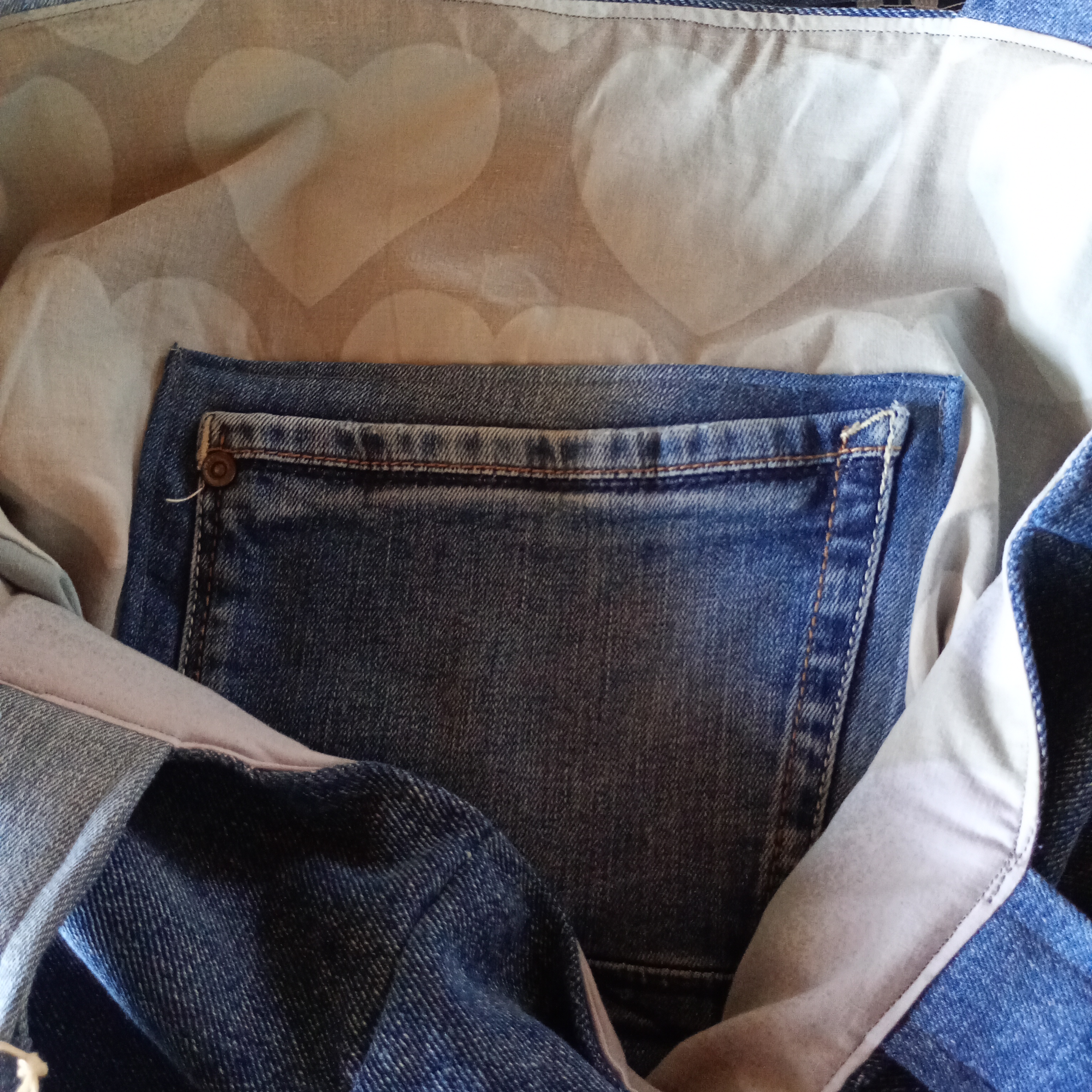 Džínová taška z recyklované rifloviny 