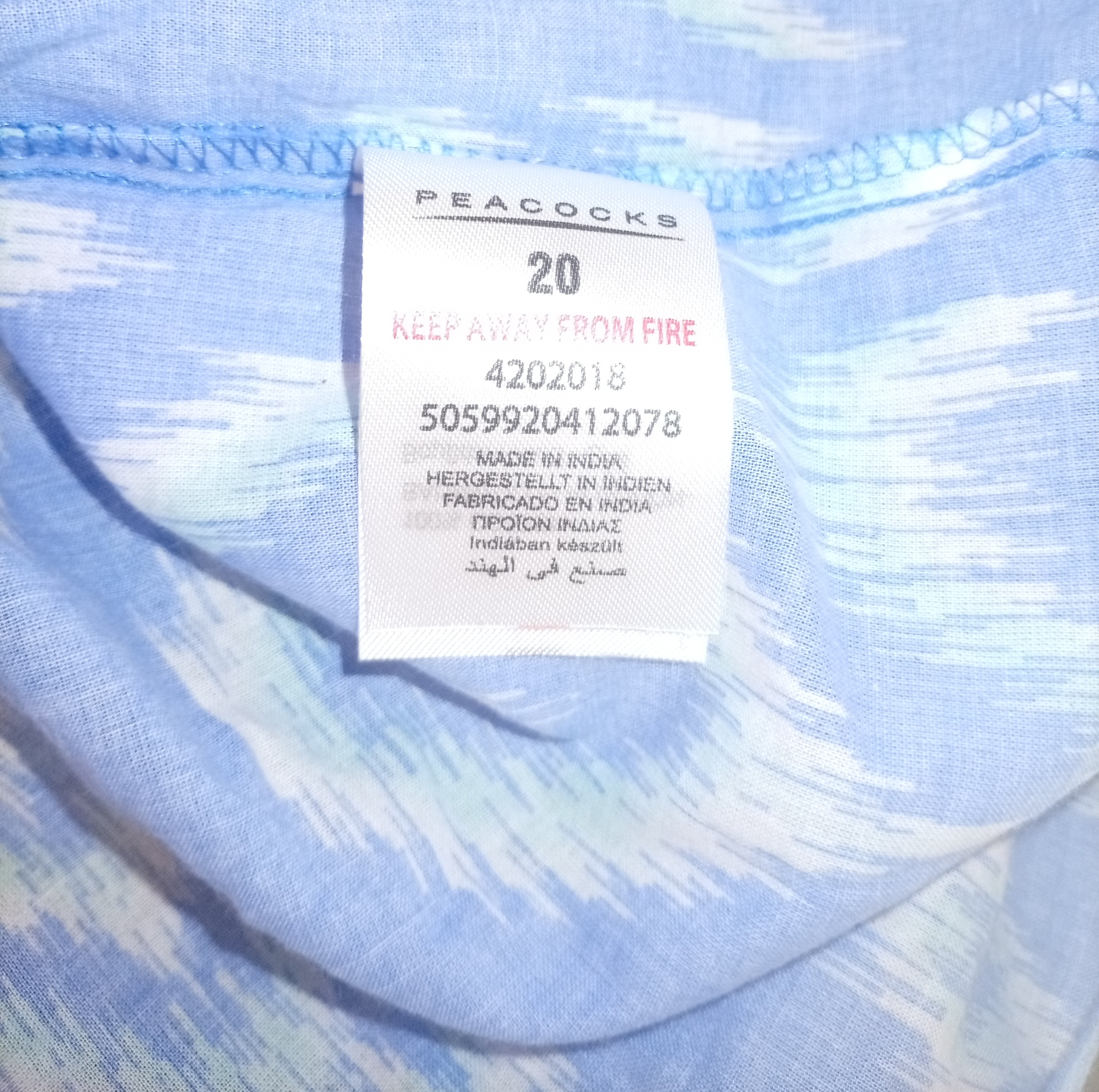 Modrá halenka Peacock