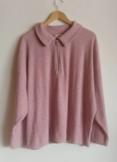 Růžový svetr Tu s límečkem