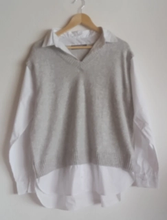 Dámský světle šedý svetr PRIMARK 