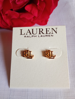 Náušnice logo Ralph Lauren zlaté 