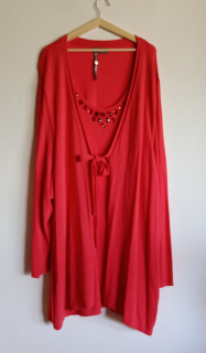 Červený svetřík s kamínky Ulla Popken 