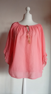 Růžová bavlněná halenka 